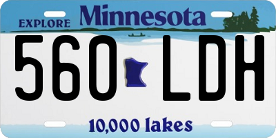 MN license plate 560LDH