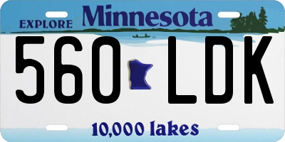 MN license plate 560LDK