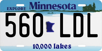 MN license plate 560LDL