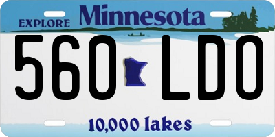 MN license plate 560LDO