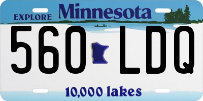 MN license plate 560LDQ