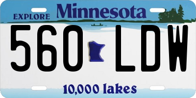 MN license plate 560LDW
