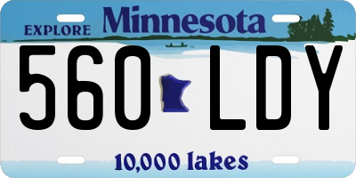 MN license plate 560LDY