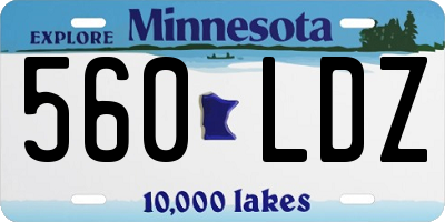 MN license plate 560LDZ
