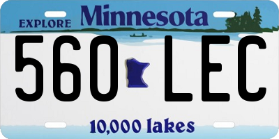 MN license plate 560LEC