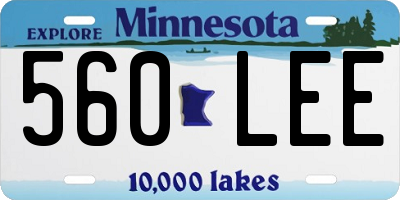 MN license plate 560LEE