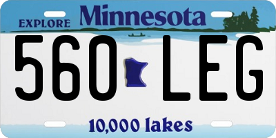 MN license plate 560LEG