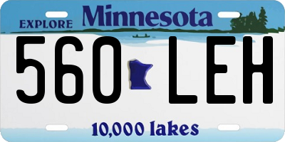 MN license plate 560LEH