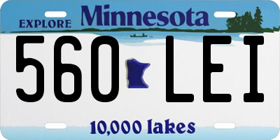 MN license plate 560LEI