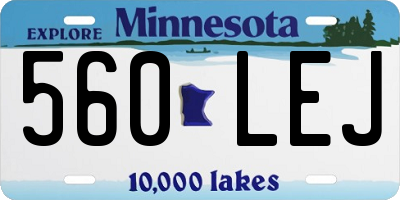MN license plate 560LEJ