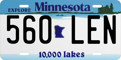 MN license plate 560LEN