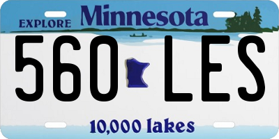 MN license plate 560LES