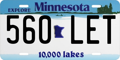 MN license plate 560LET