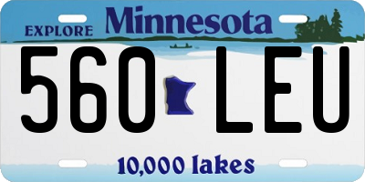 MN license plate 560LEU