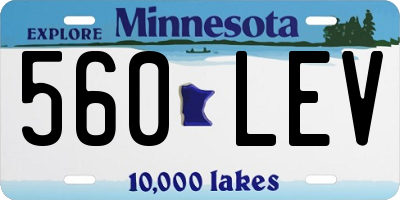 MN license plate 560LEV