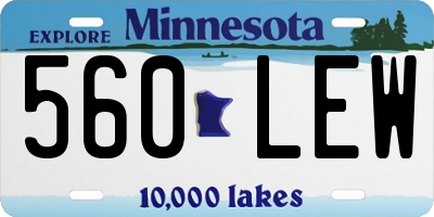 MN license plate 560LEW