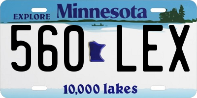 MN license plate 560LEX