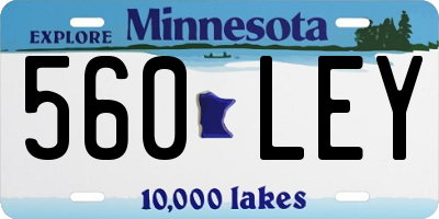MN license plate 560LEY