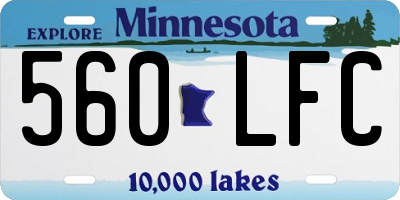 MN license plate 560LFC