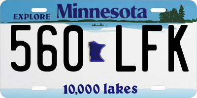 MN license plate 560LFK