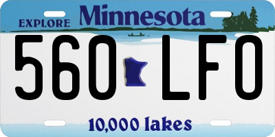MN license plate 560LFO