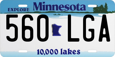 MN license plate 560LGA