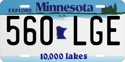 MN license plate 560LGE