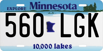 MN license plate 560LGK