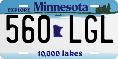 MN license plate 560LGL