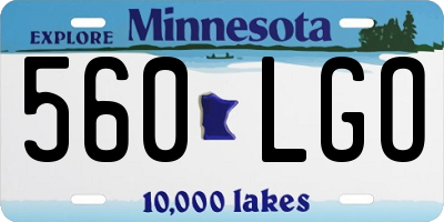 MN license plate 560LGO