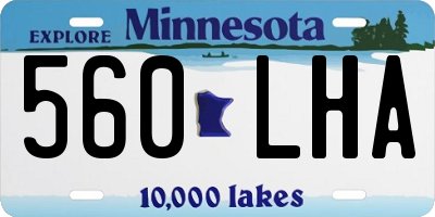 MN license plate 560LHA