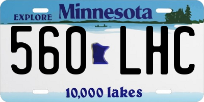 MN license plate 560LHC
