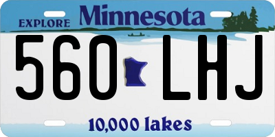 MN license plate 560LHJ