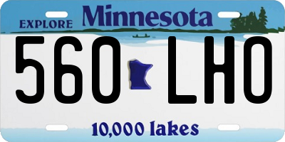 MN license plate 560LHO