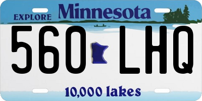 MN license plate 560LHQ