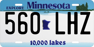 MN license plate 560LHZ