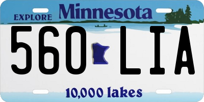 MN license plate 560LIA
