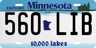 MN license plate 560LIB