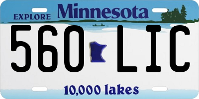 MN license plate 560LIC