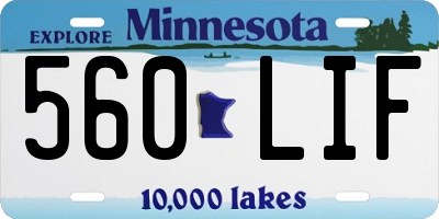 MN license plate 560LIF