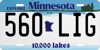 MN license plate 560LIG
