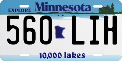MN license plate 560LIH
