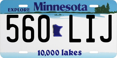 MN license plate 560LIJ