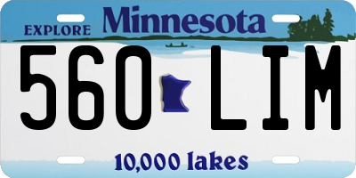 MN license plate 560LIM