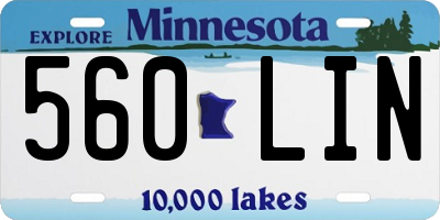 MN license plate 560LIN