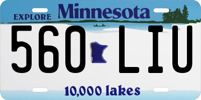 MN license plate 560LIU