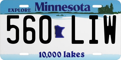 MN license plate 560LIW