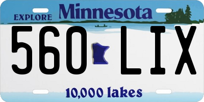 MN license plate 560LIX