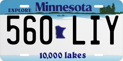 MN license plate 560LIY