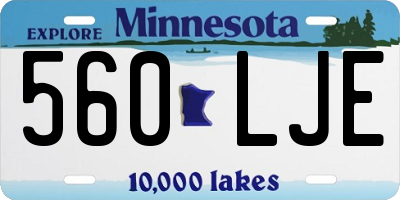 MN license plate 560LJE